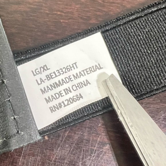 Black & SIlver Toned 6-Buckle Punk Belt - L/XL - Stretch Elastic - Picture 2 of 9